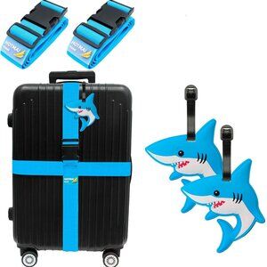Luggage Tags and Straps Blue Shark